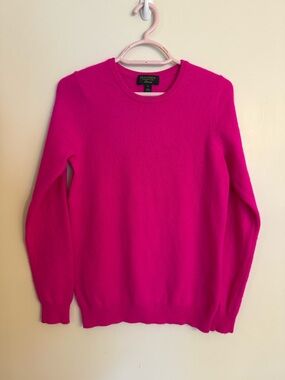 Charter Club Luxury Cashmere Women’s Crewneck Sweater in Hot Pink - small